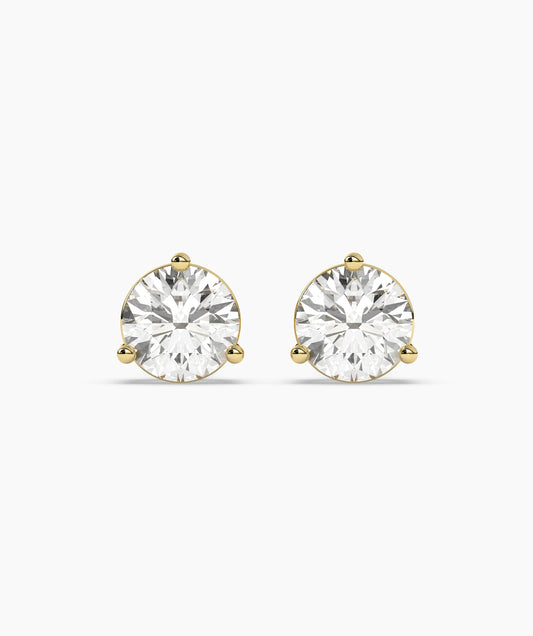 Solitaire Diamond Stud Earrings