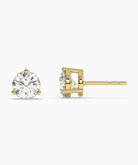 Classic Round Diamond Solitaire Stud Earrings