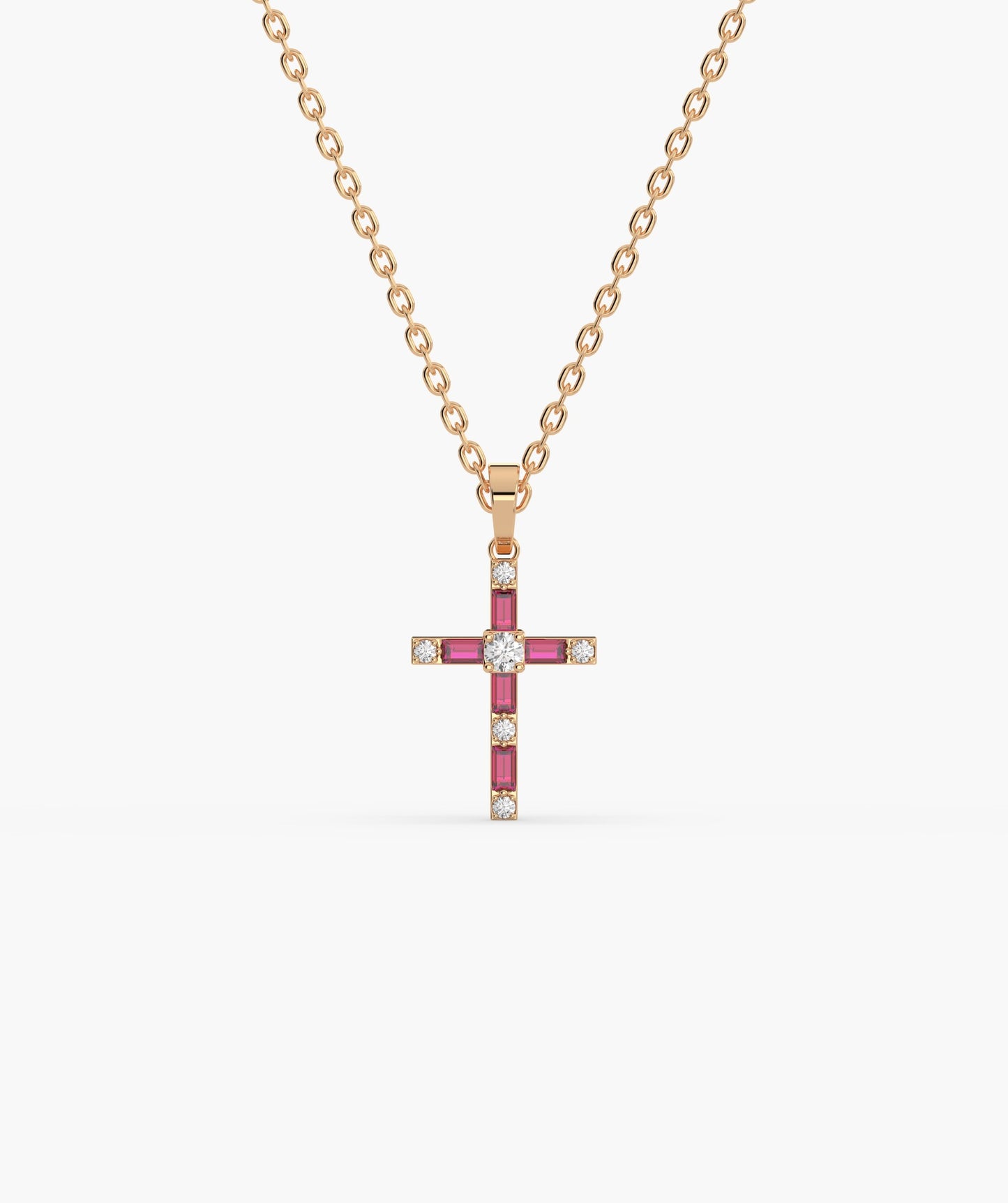 14K Gold Cross Diamond Necklace