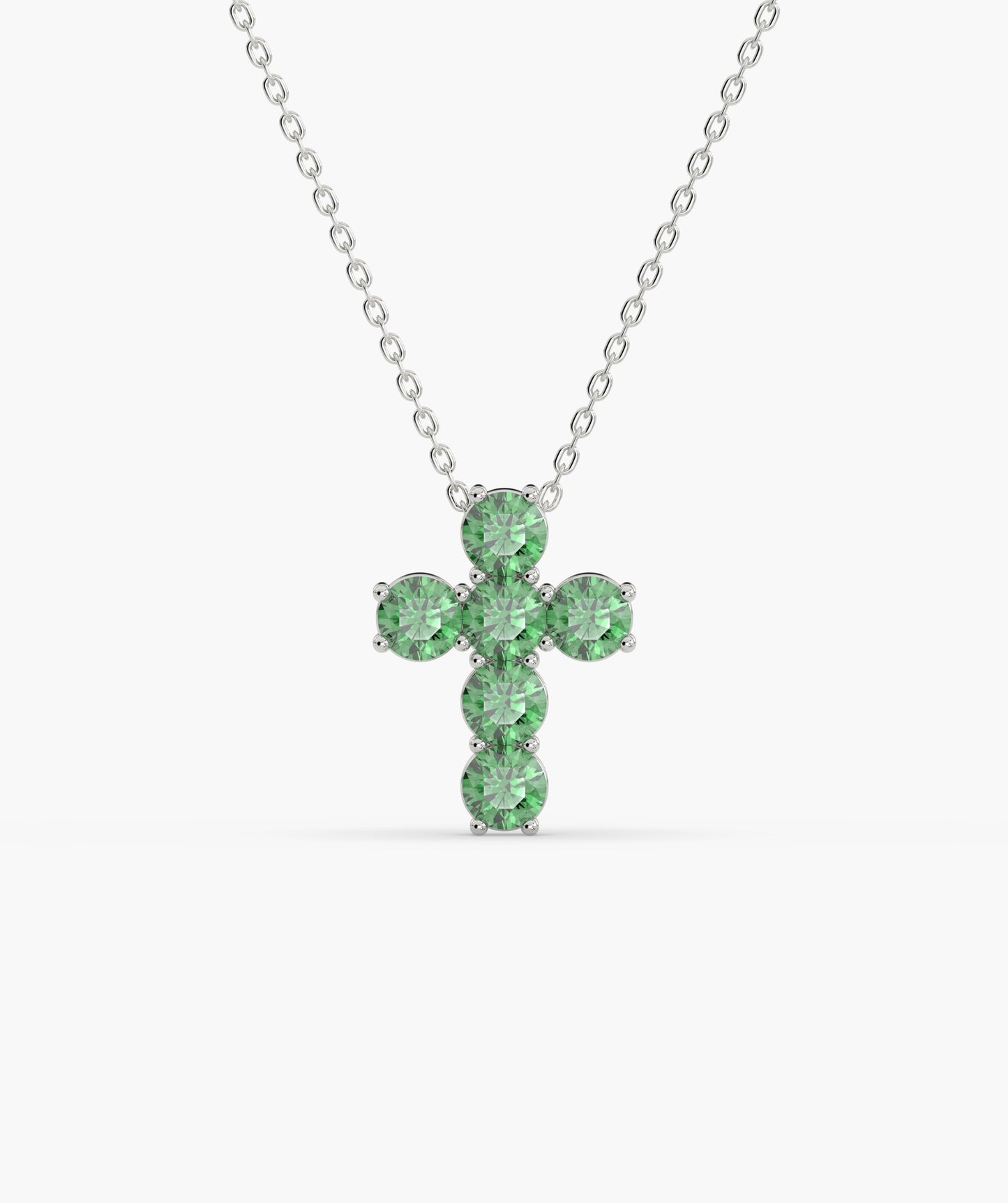 Emerald Cross 14K Gold Necklace