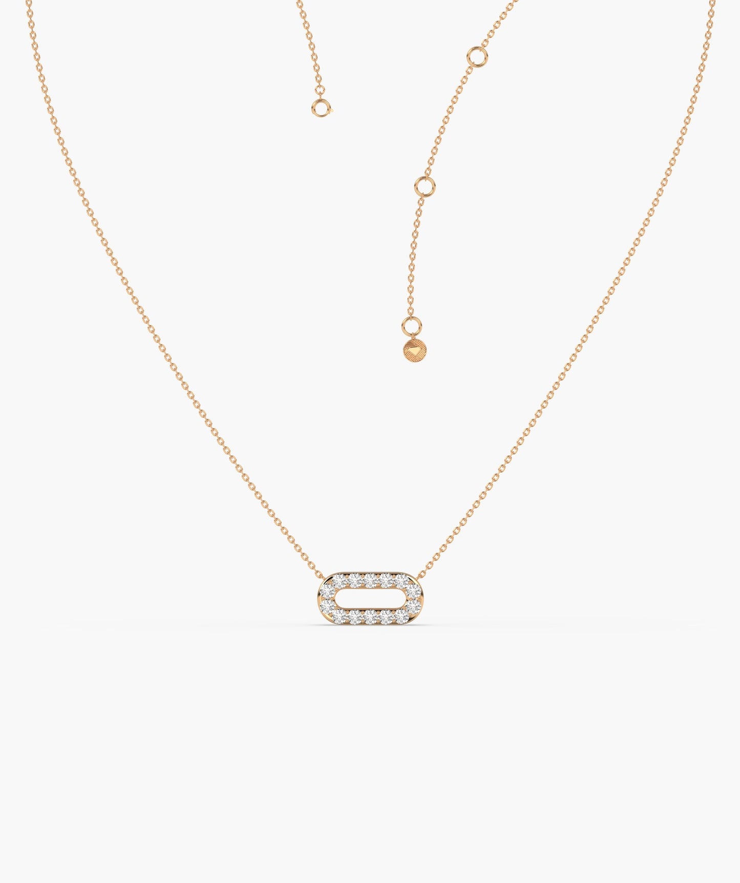 14K Gold Link Sparkle Pendant