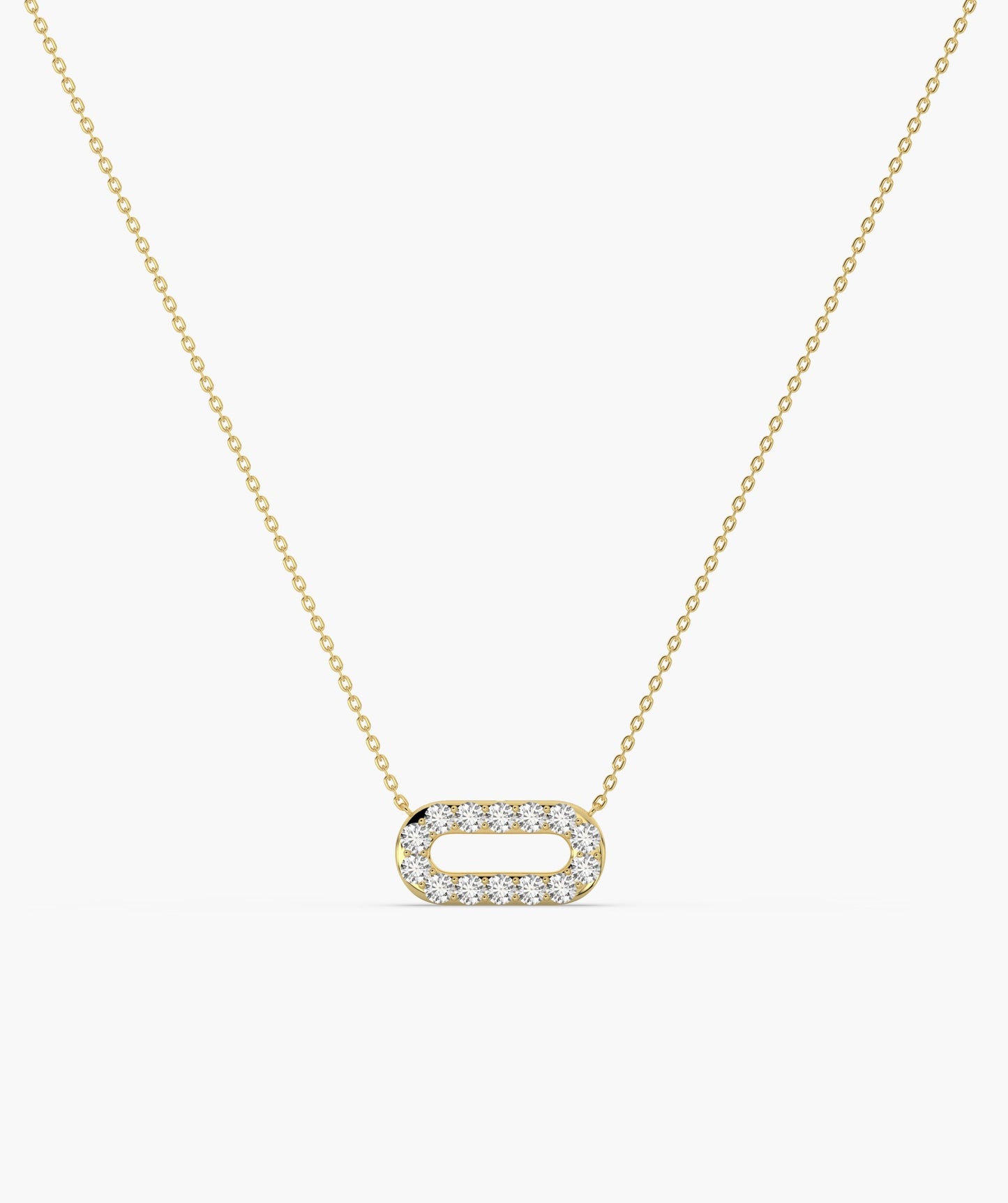 14K Gold Link Sparkle Pendant