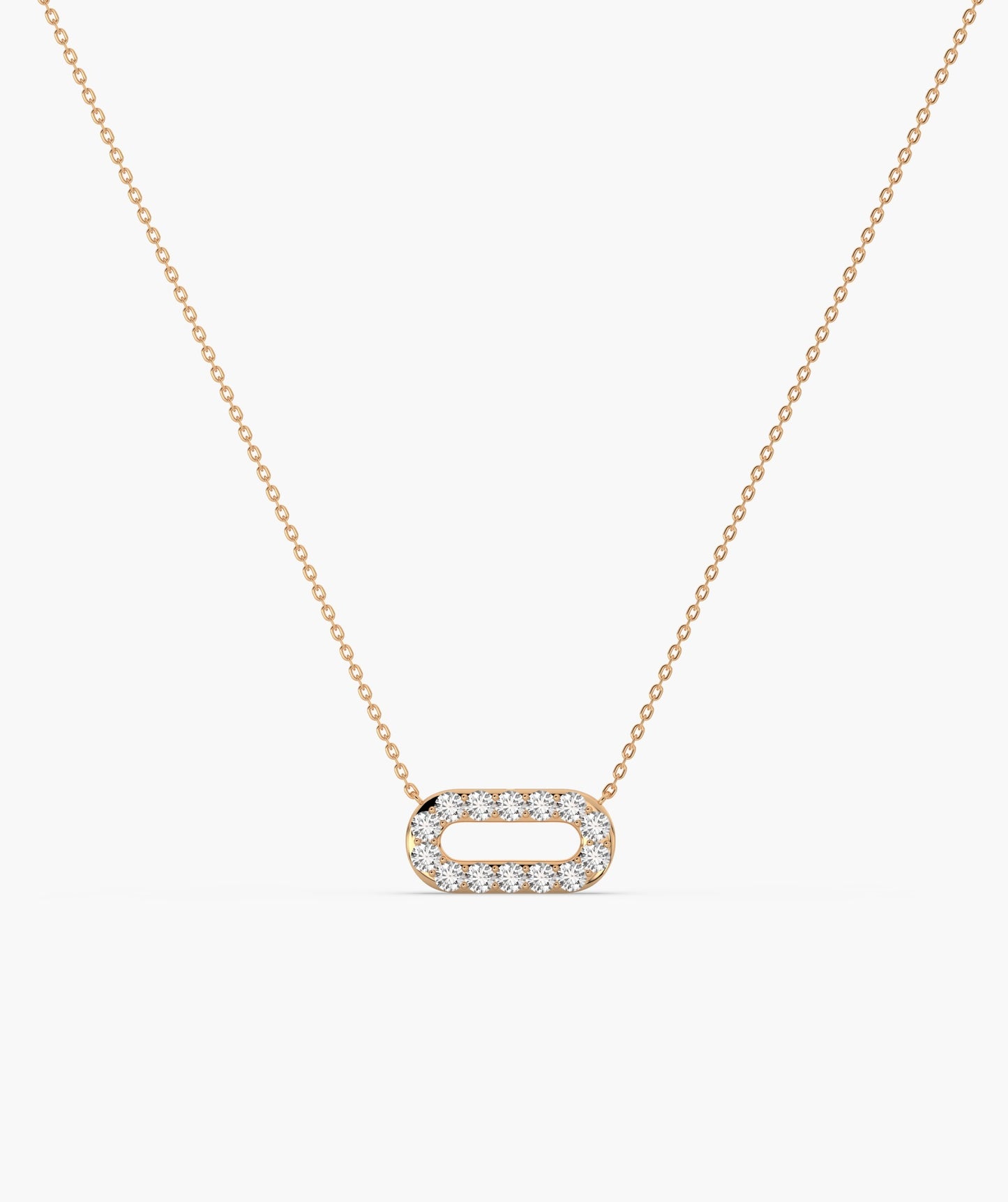 14K Gold Link Sparkle Pendant