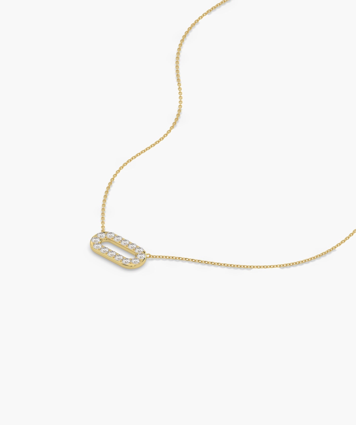 14K Gold Link Sparkle Pendant