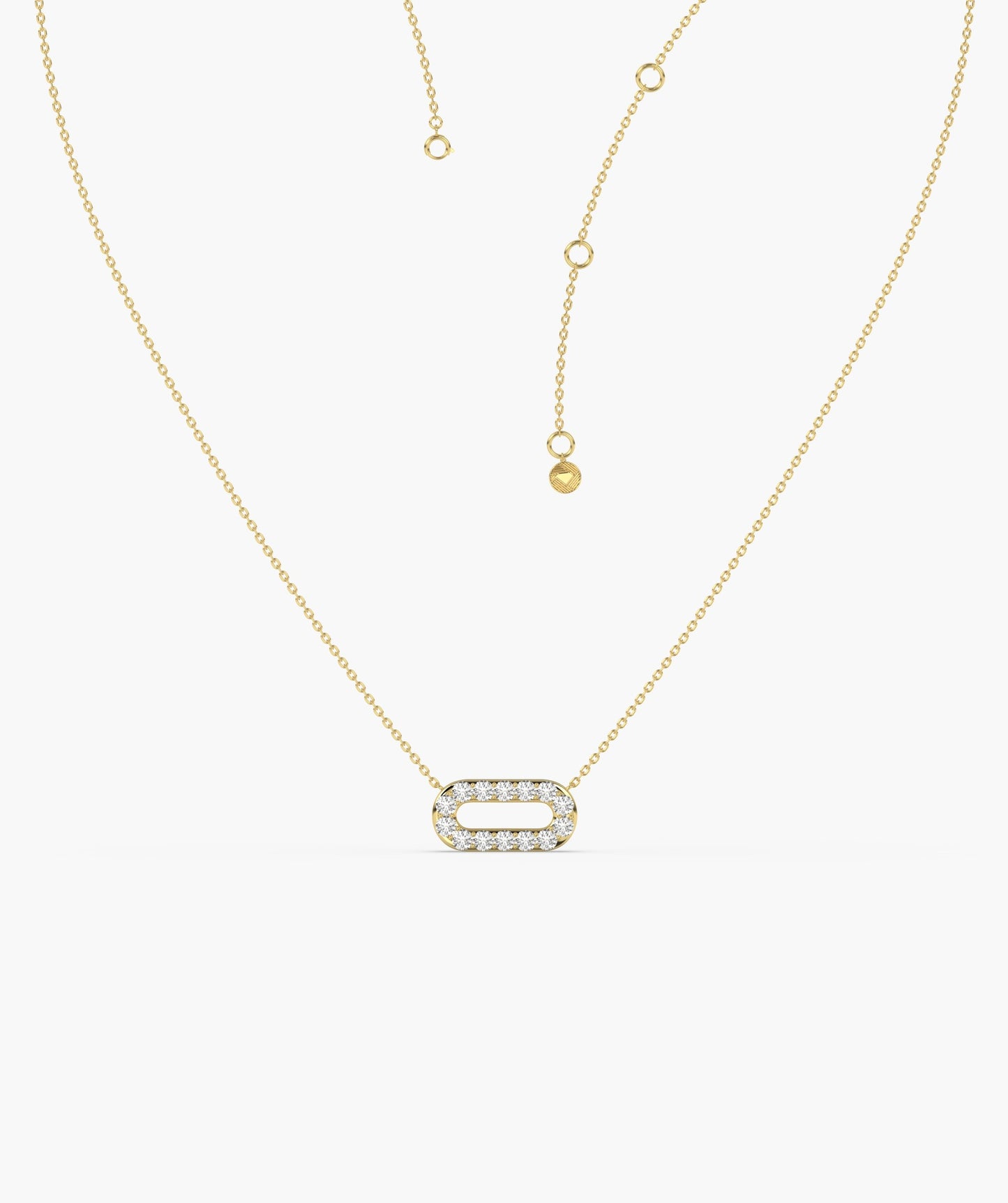 14K Gold Link Sparkle Pendant