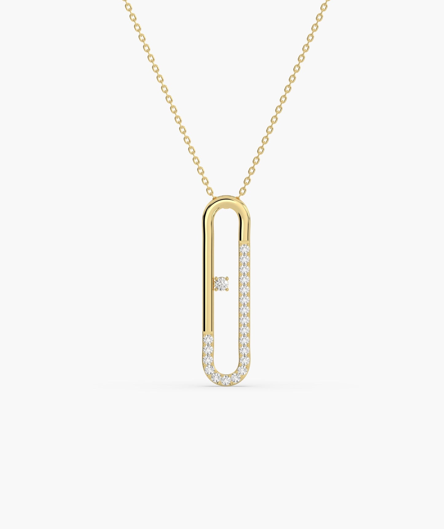 Minimalist Diamond Clip Pendant