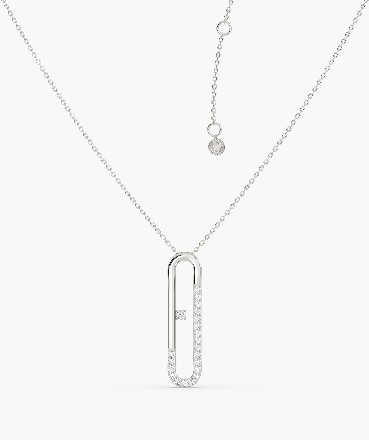 Minimalist Diamond Clip Pendant