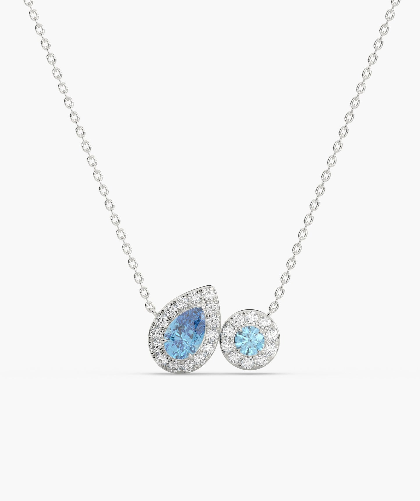 Dazzling Blue Duo Gold Necklace