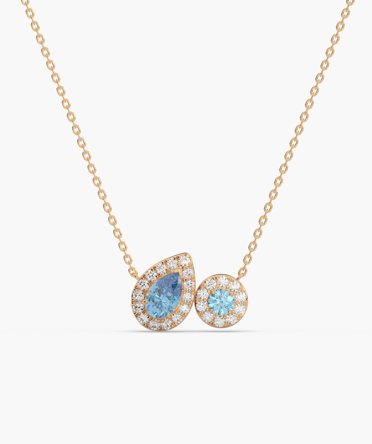 Dazzling Blue Duo Gold Necklace