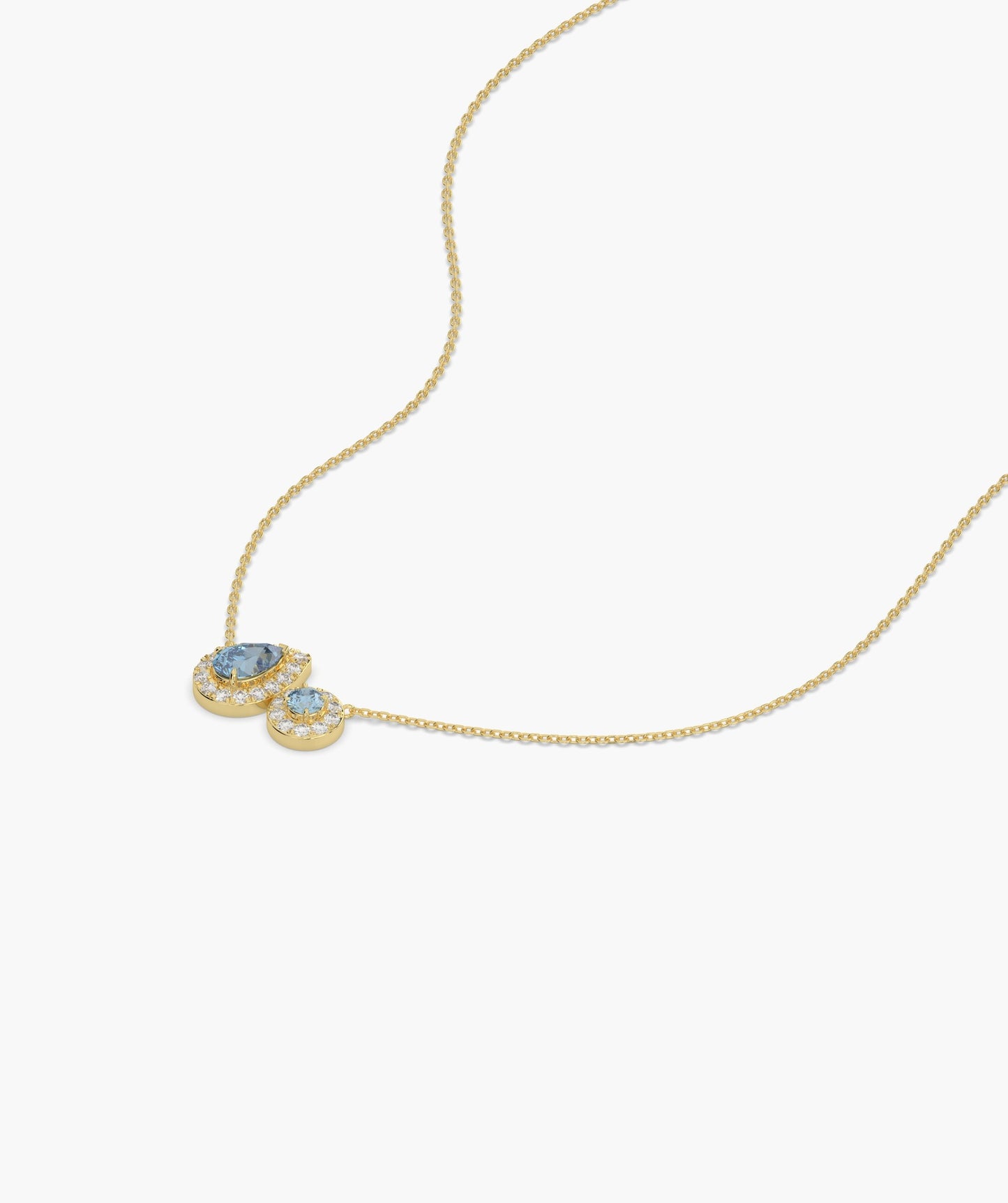 Dazzling Blue Duo Gold Necklace