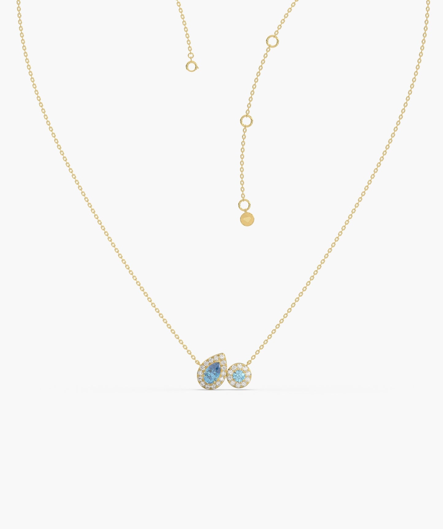 Dazzling Blue Duo Gold Necklace