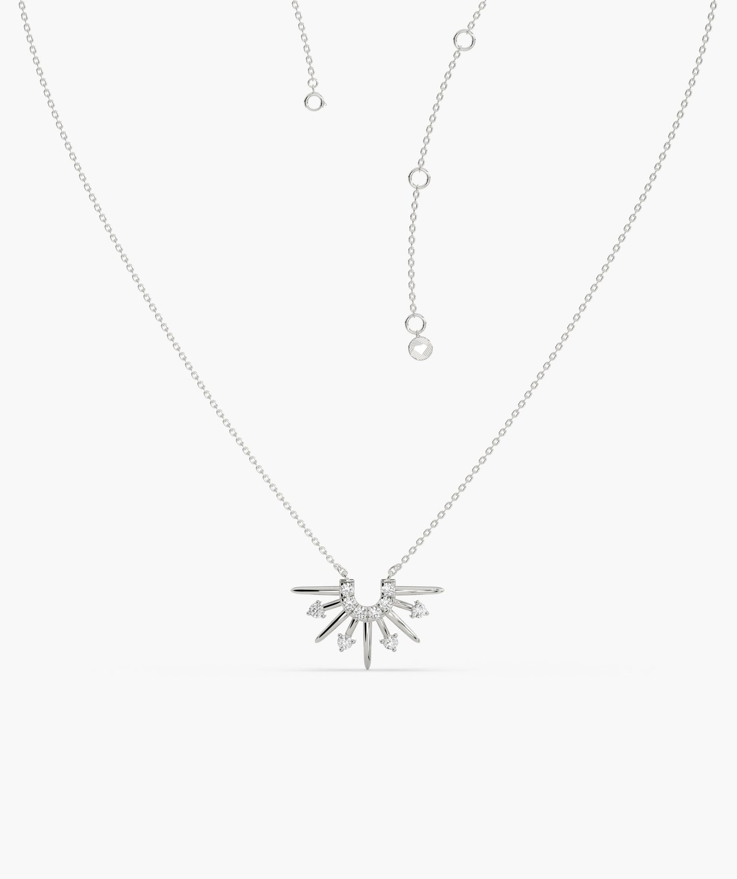 14K Gold Sunburst Diamond Necklace