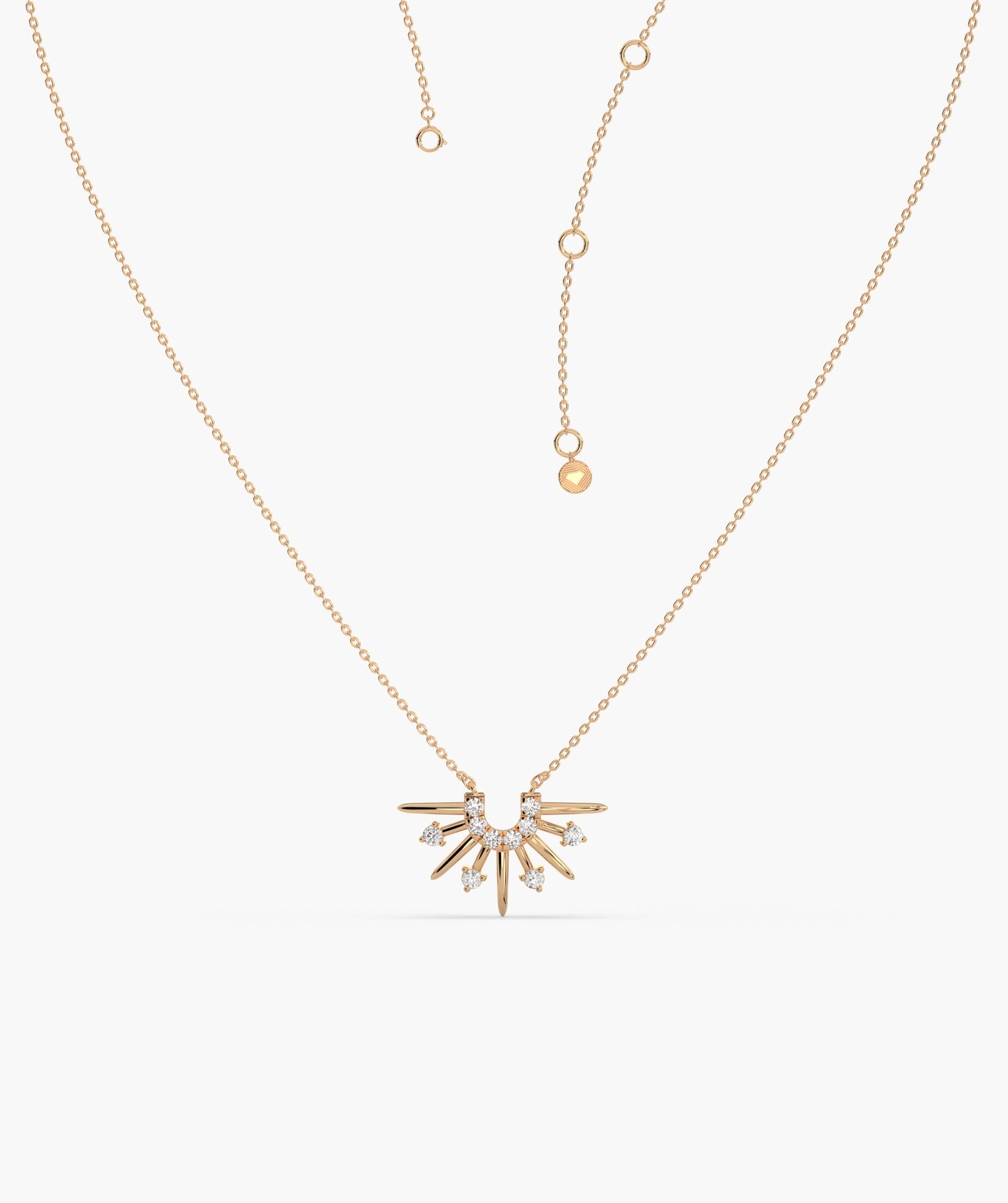 14K Gold Sunburst Diamond Necklace