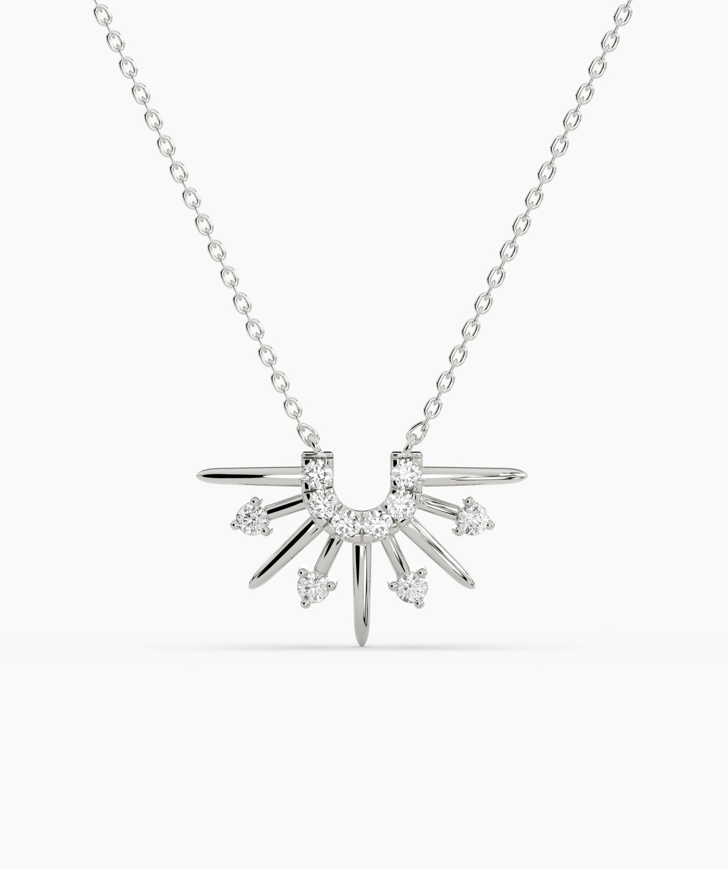 14K Gold Sunburst Diamond Necklace