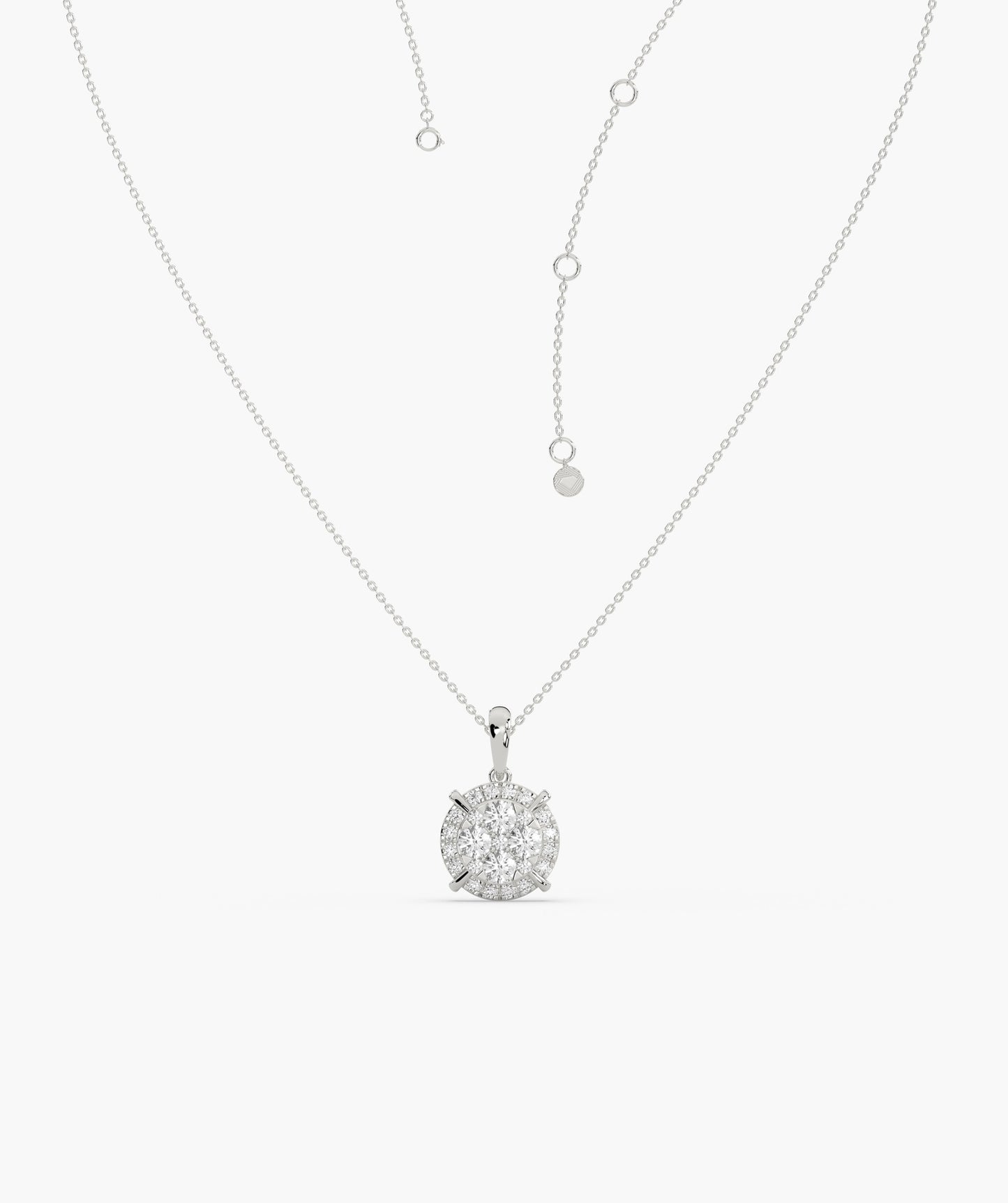 Gleaming Diamond Halo Necklace