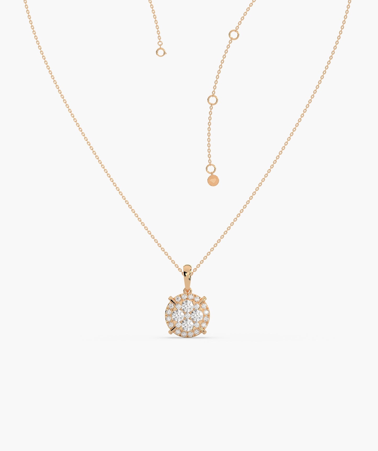 Gleaming Diamond Halo Necklace