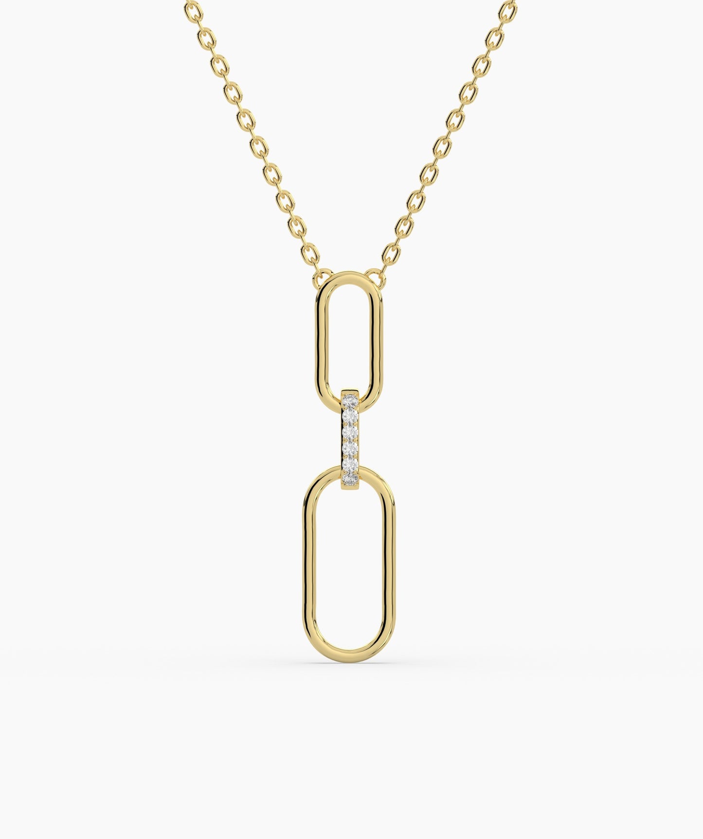 Modern Link Diamond Pendant