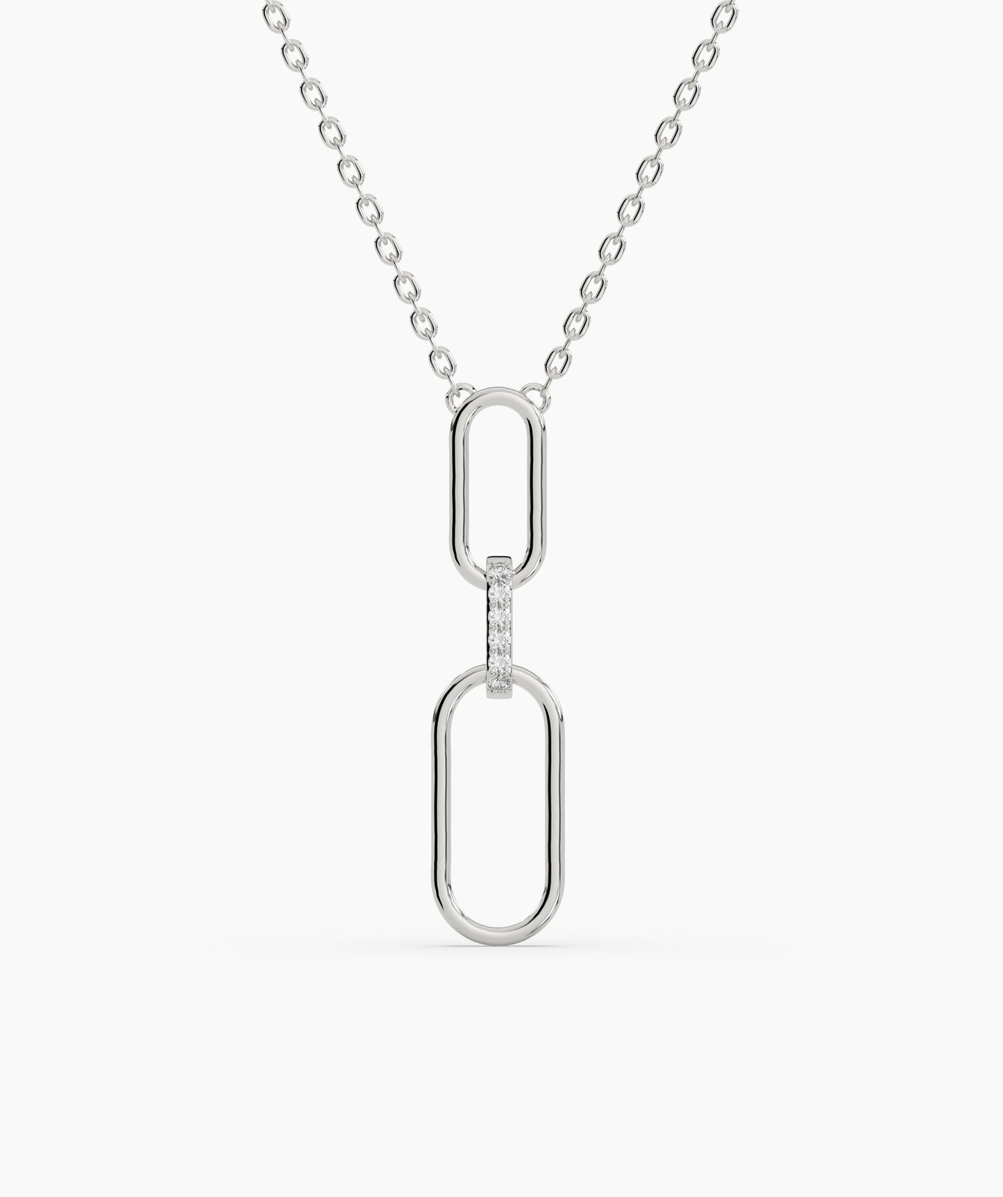 Modern Link Diamond Pendant