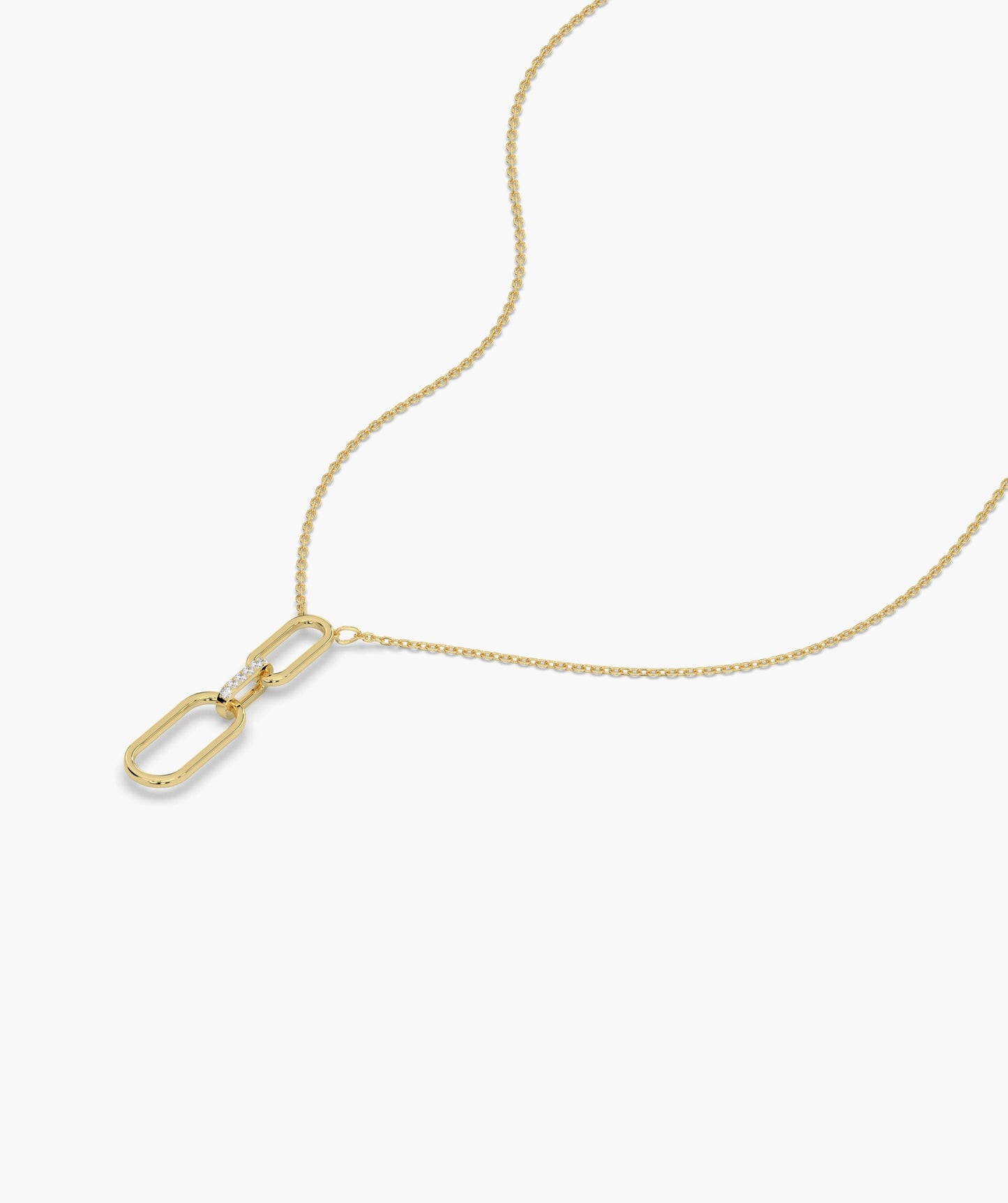 Modern Link Diamond Pendant