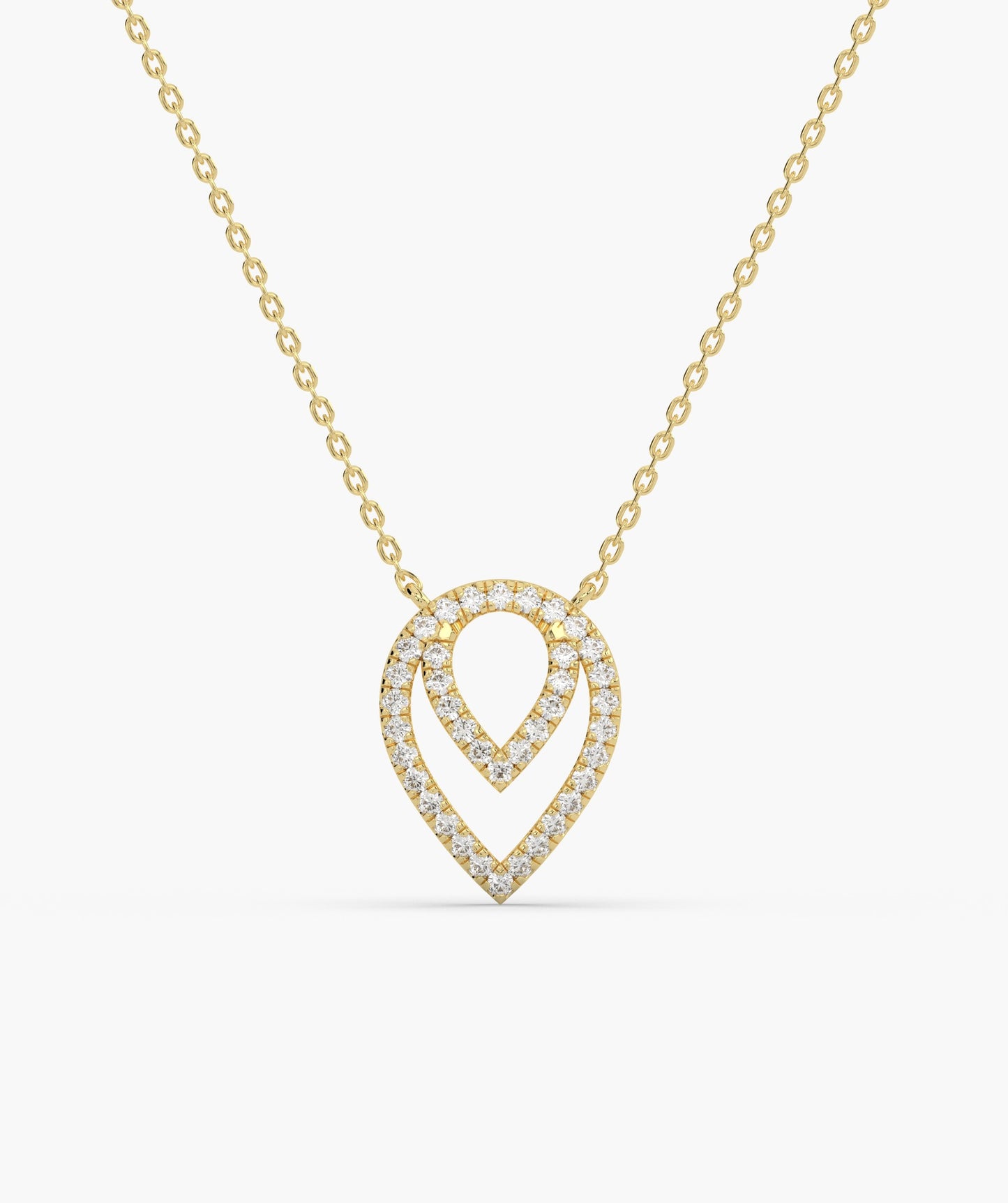 14K Gold Diamond Dewdrop Necklace