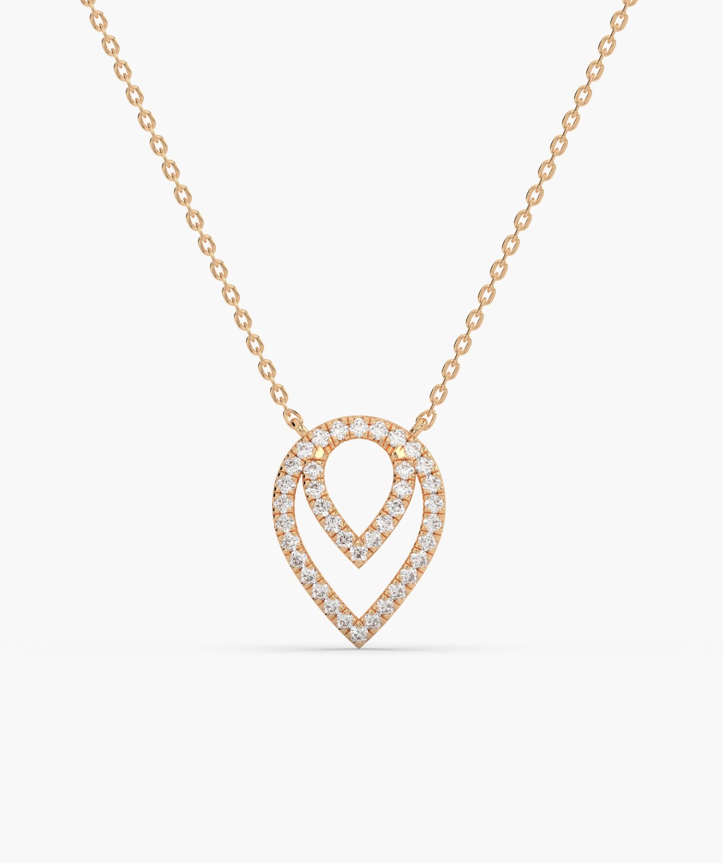 14K Gold Diamond Dewdrop Necklace