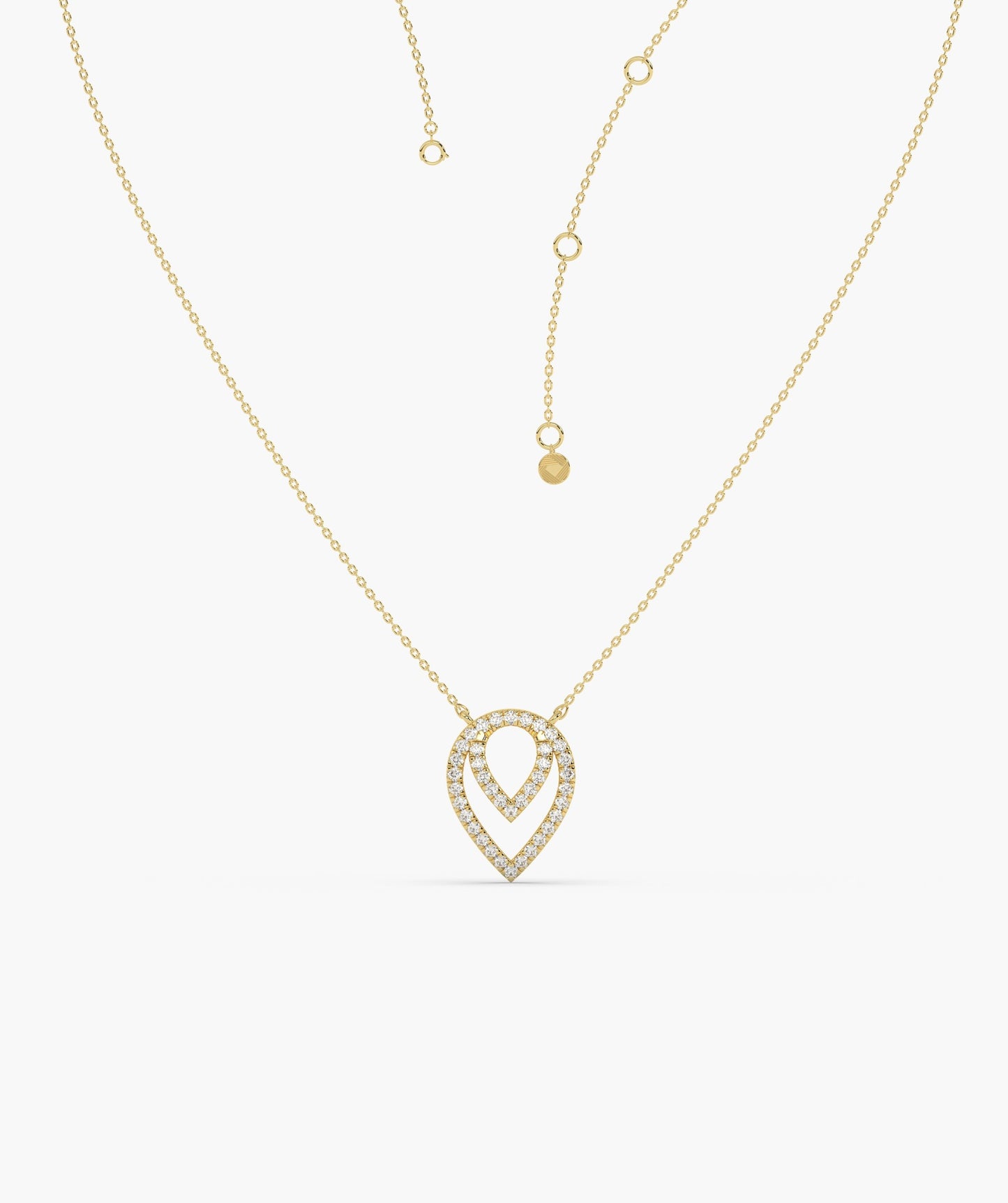 14K Gold Diamond Dewdrop Necklace