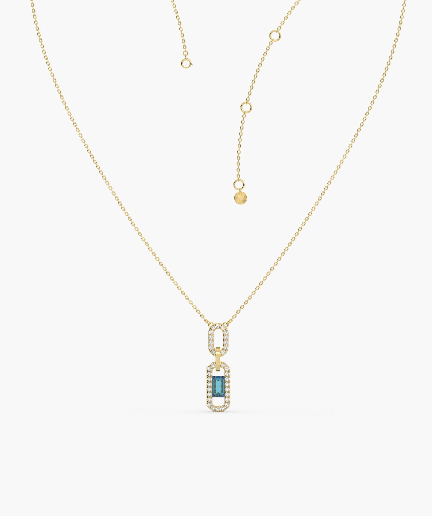 14K Gold Halo Design Diamond Necklace