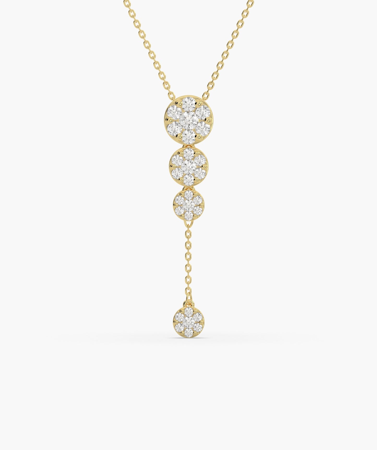 14K Gold Diamond Drop Necklace