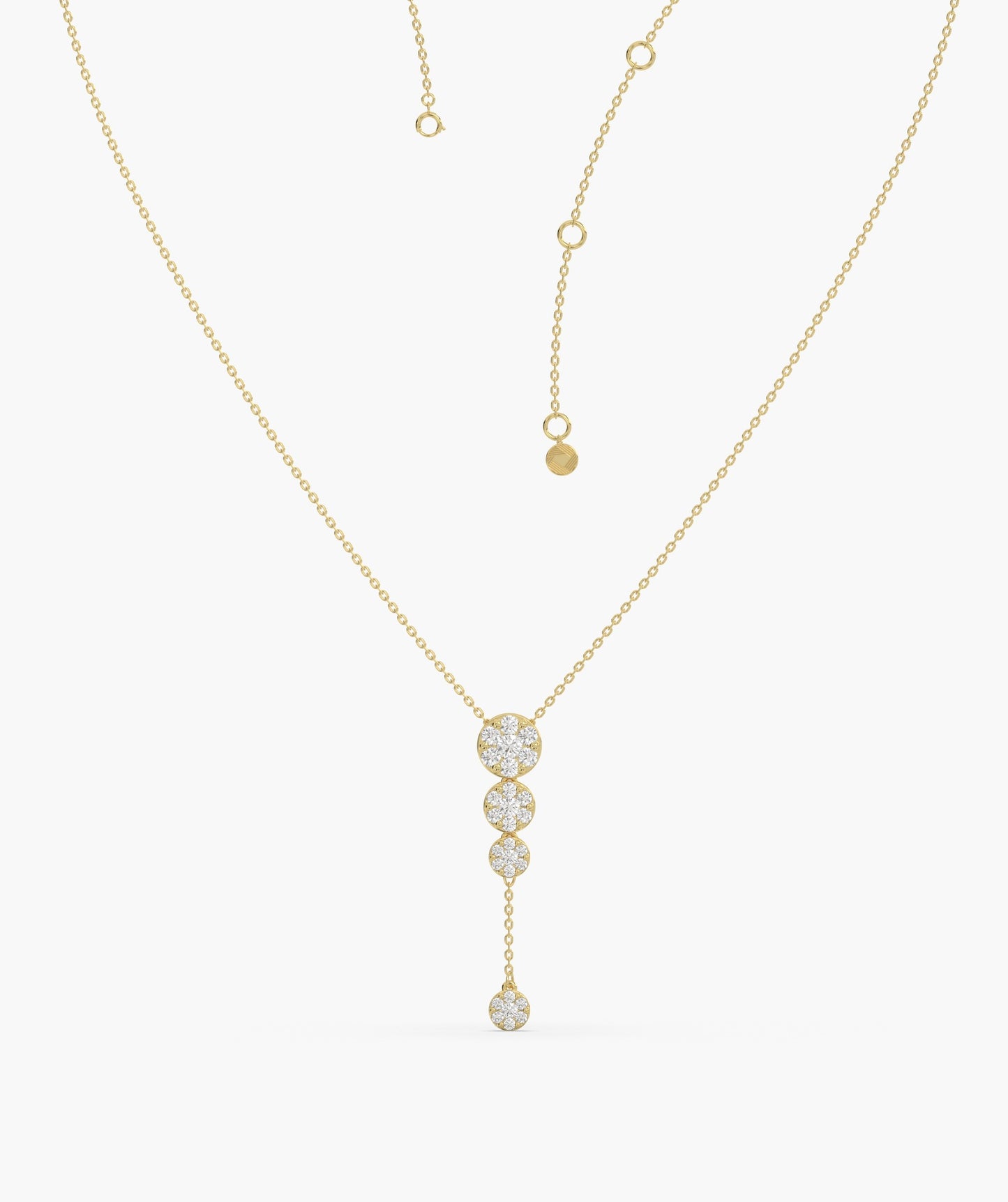 14K Gold Diamond Drop Necklace