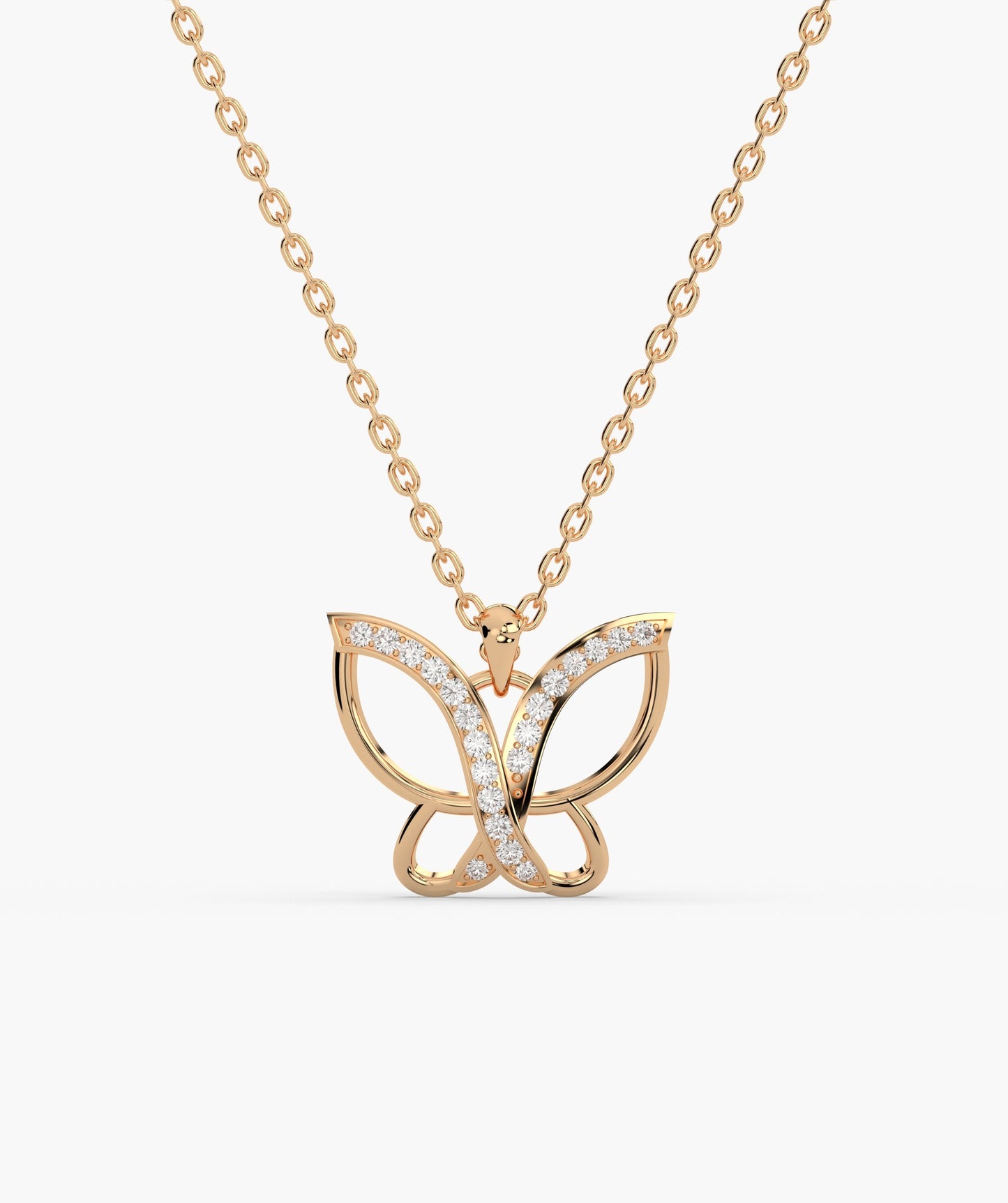 Butterfly Pendant with Diamond Accents