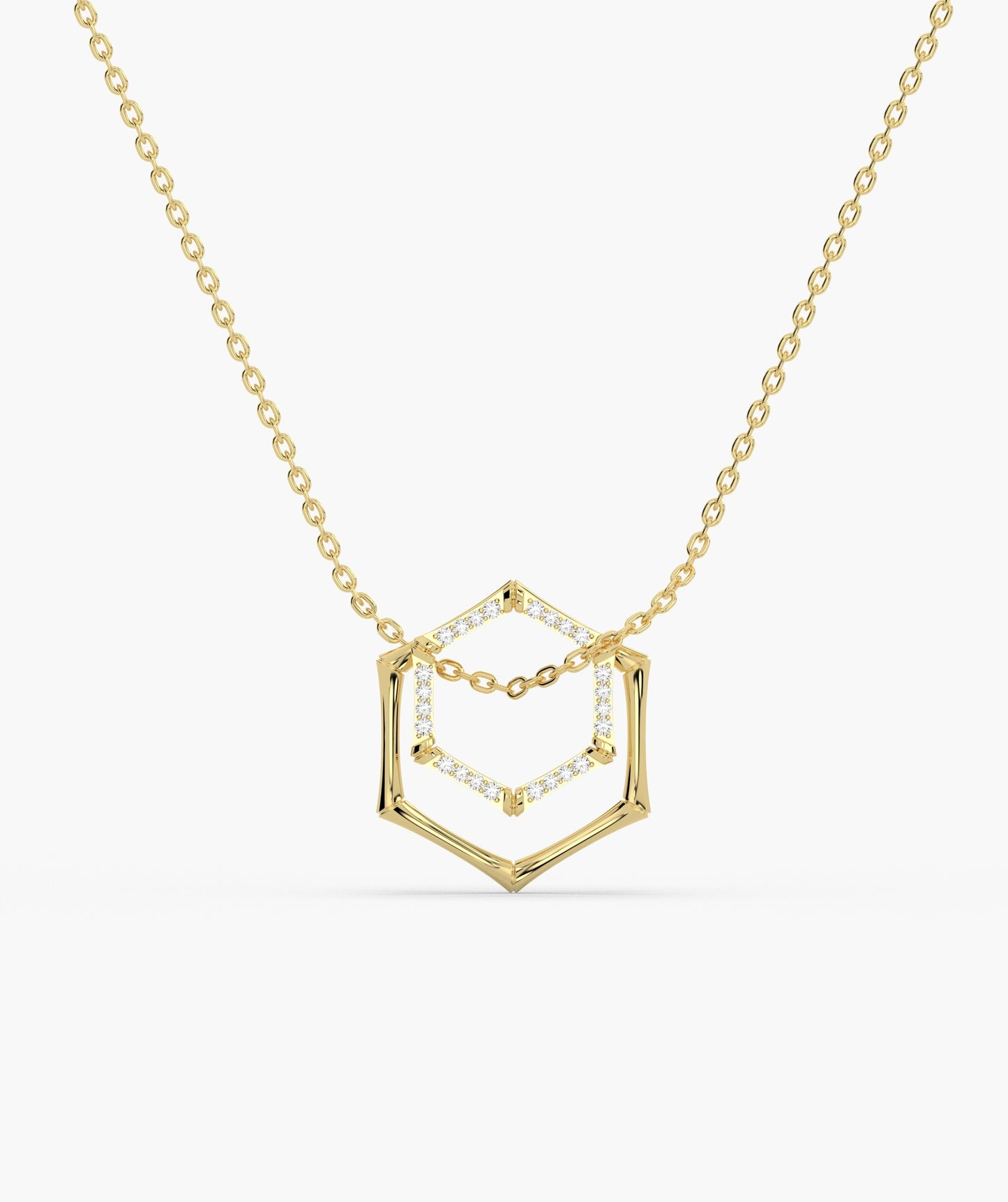 14K Gold Geometric Glint Necklace