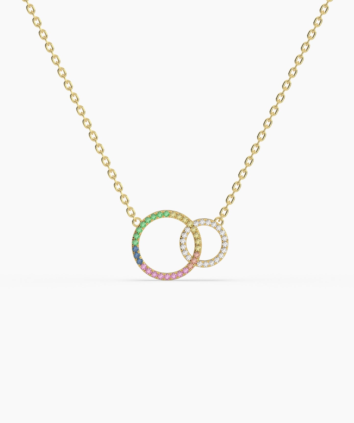 Infinity Rainbow Gold Necklace