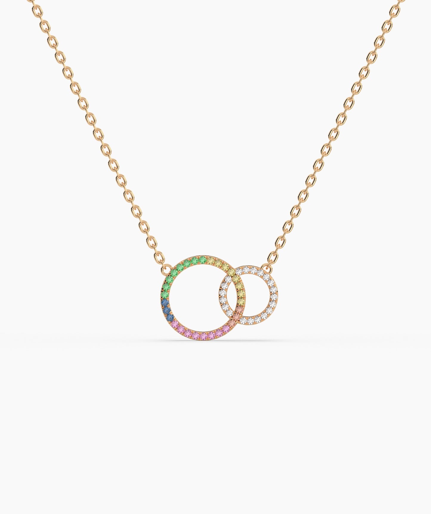 Infinity Rainbow Gold Necklace