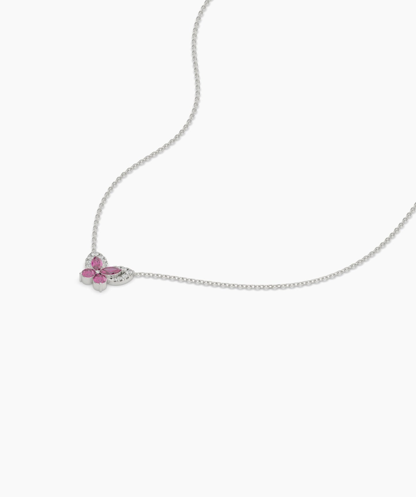 Ruby Butterfly Gold Necklace