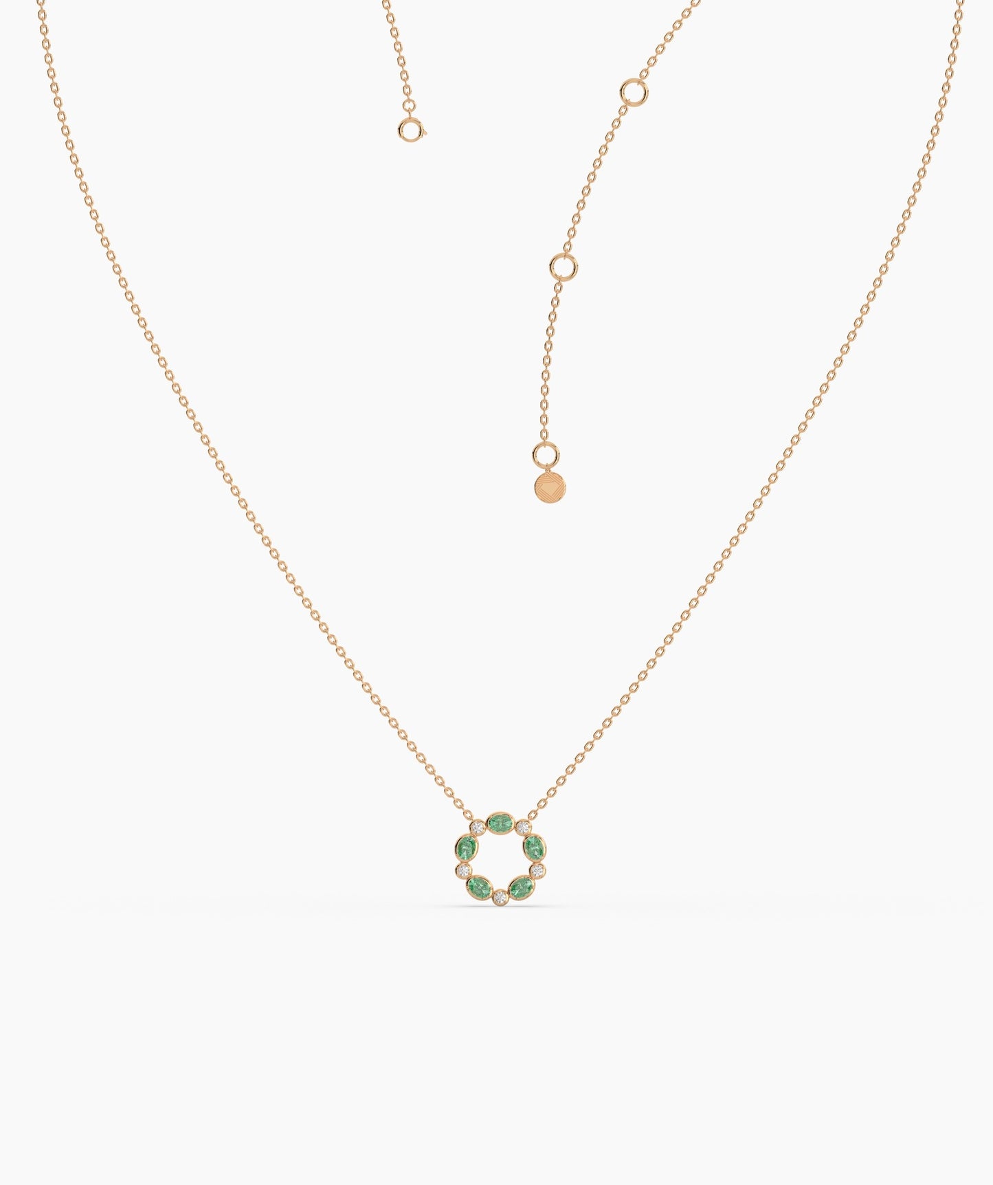 Circle Design 14K Gold Necklace