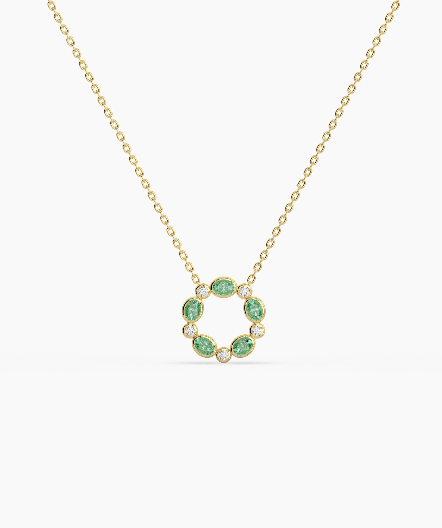 Circle Design 14K Gold Necklace