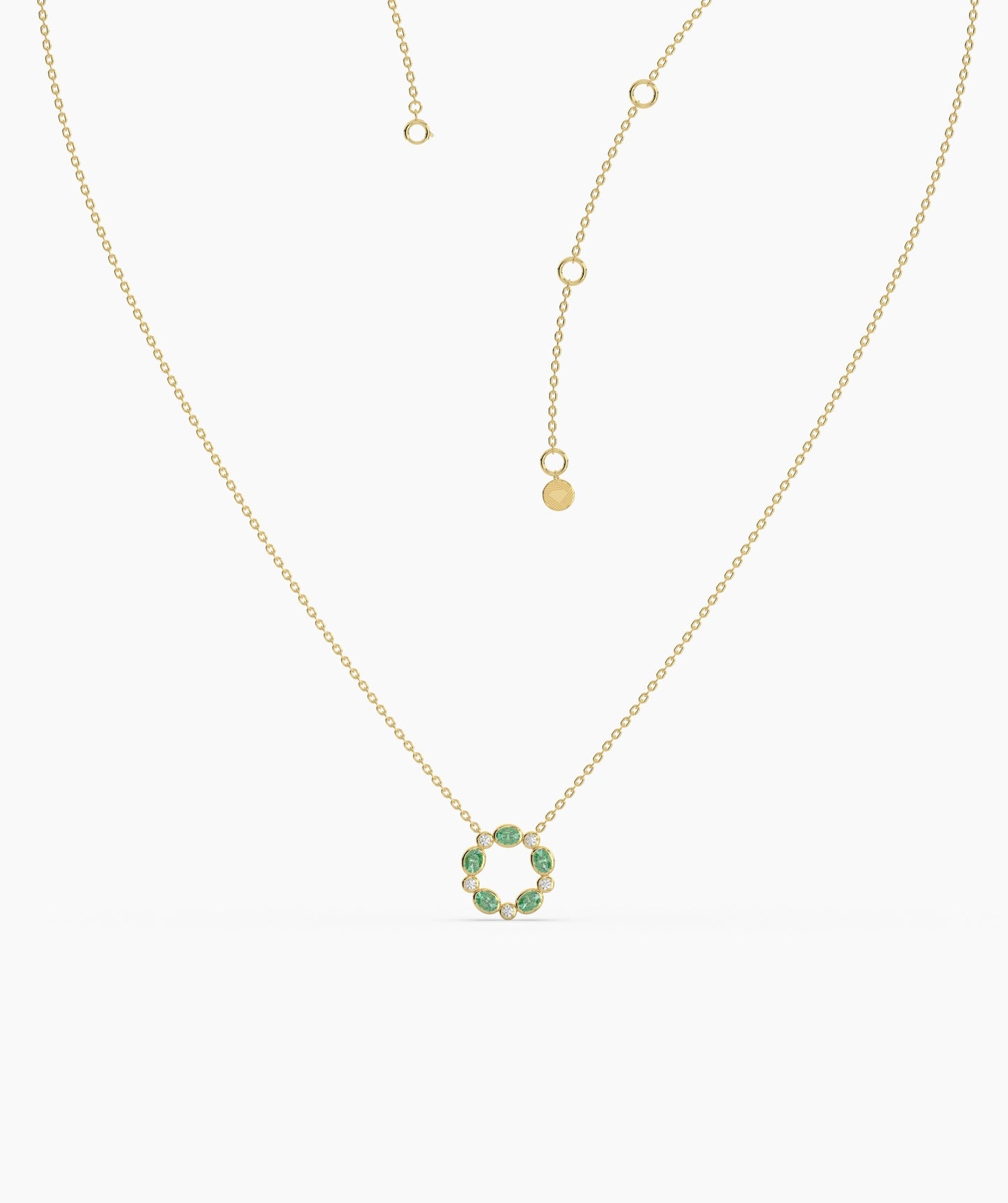 Circle Design 14K Gold Necklace