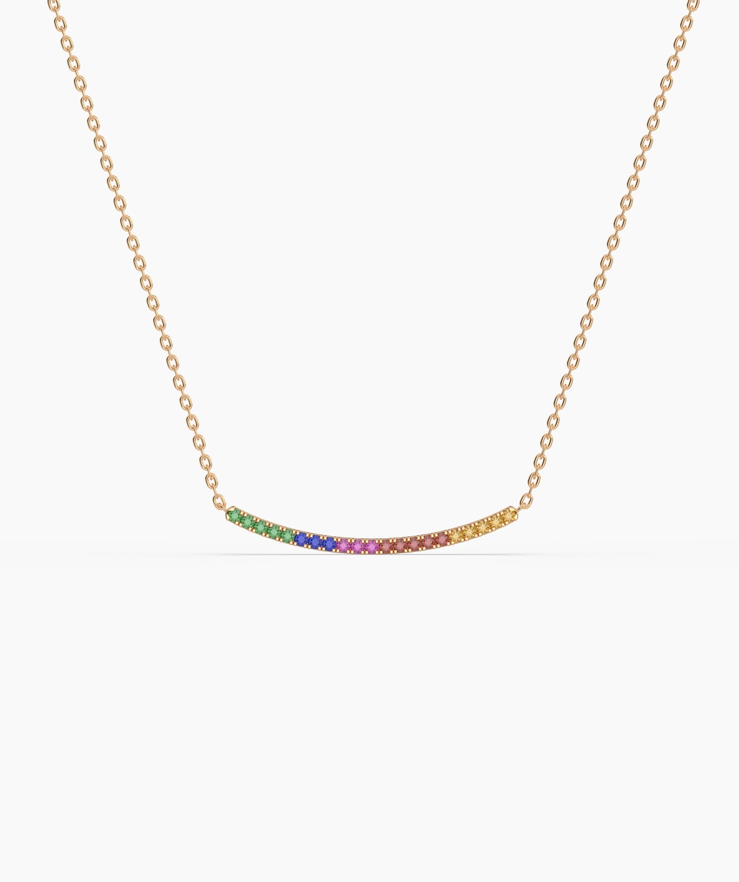 Rainbow Style 14K Gold Necklace