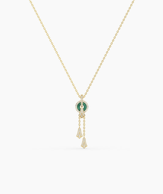 Emerald Green Circular Pendant Necklace