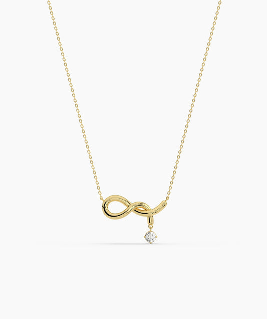 Infinity Symbol Diamond Drop Necklace