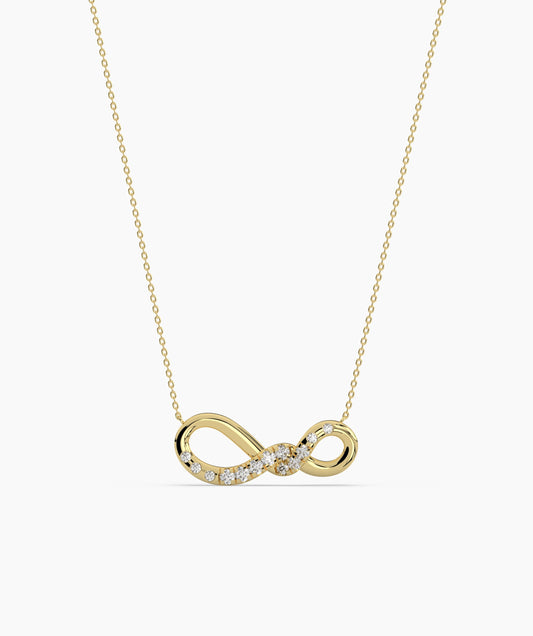 14K Gold Diamond Infinity Necklace