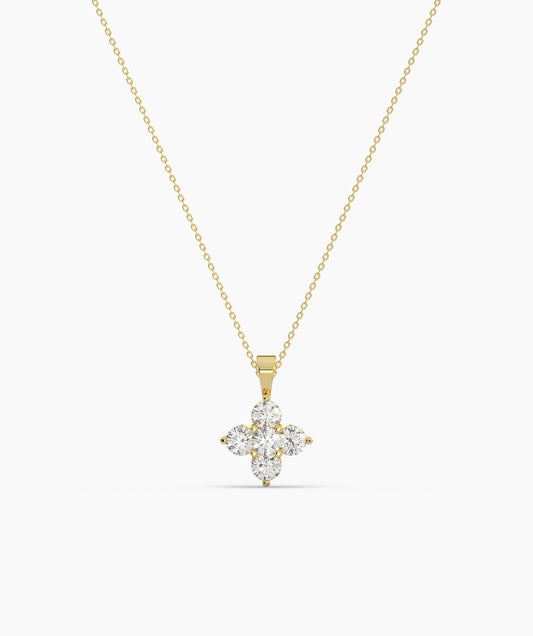 Minimalist Diamond Flower Necklace