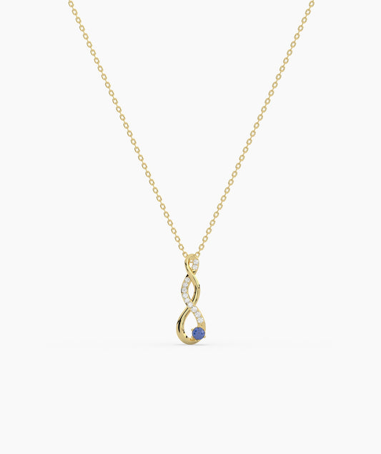 Blue Gem & Diamond Necklace