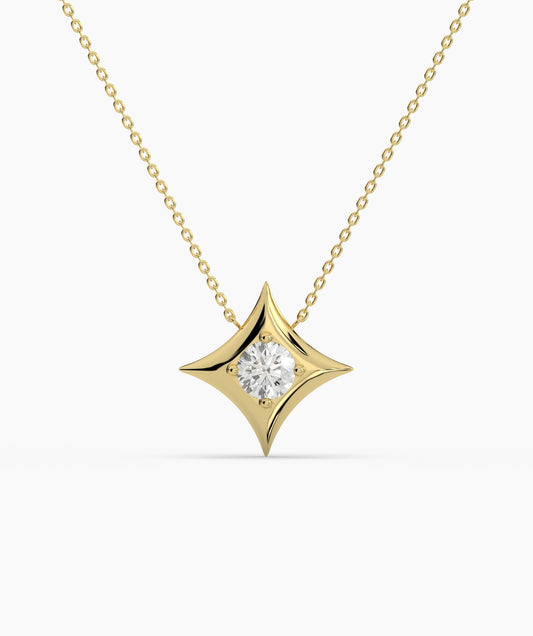 Four-Point Star Diamond Necklace