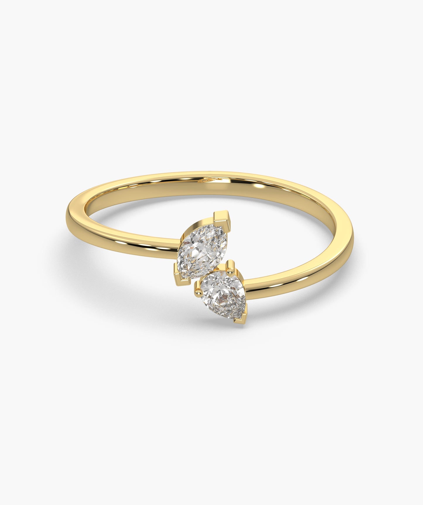 14K Gold Duo Diamond Ring