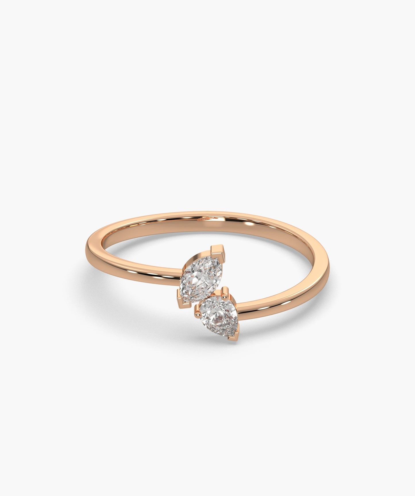 14K Gold Duo Diamond Ring