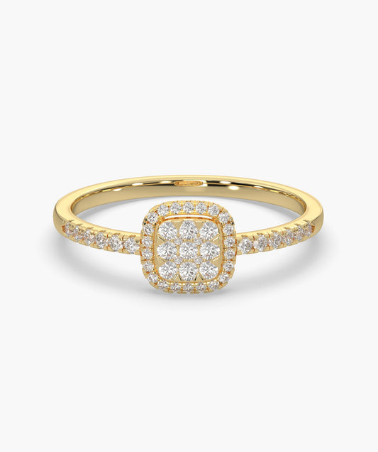 Round Halo Diamond Ring