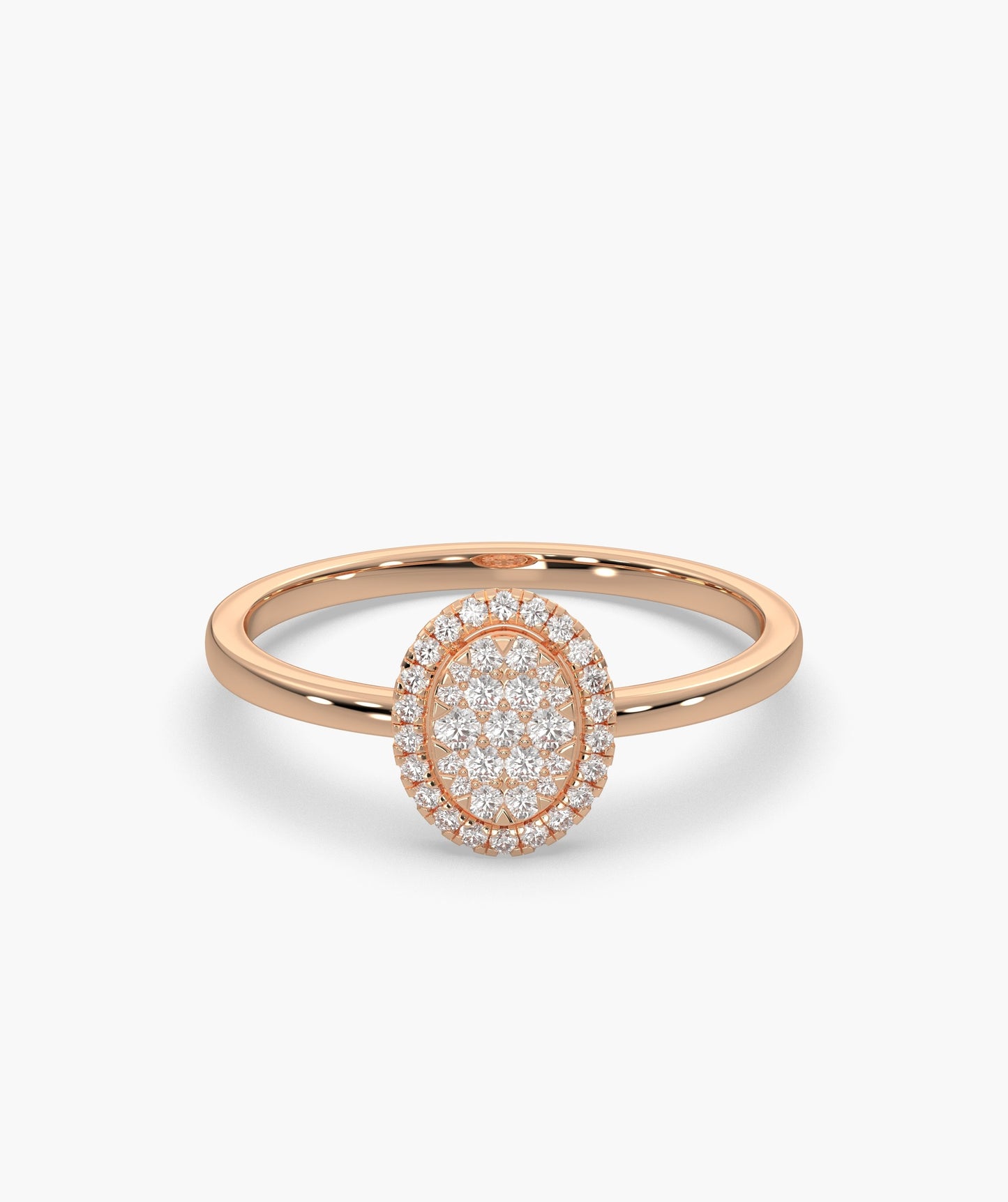 Oval Halo Natural Diamond Ring