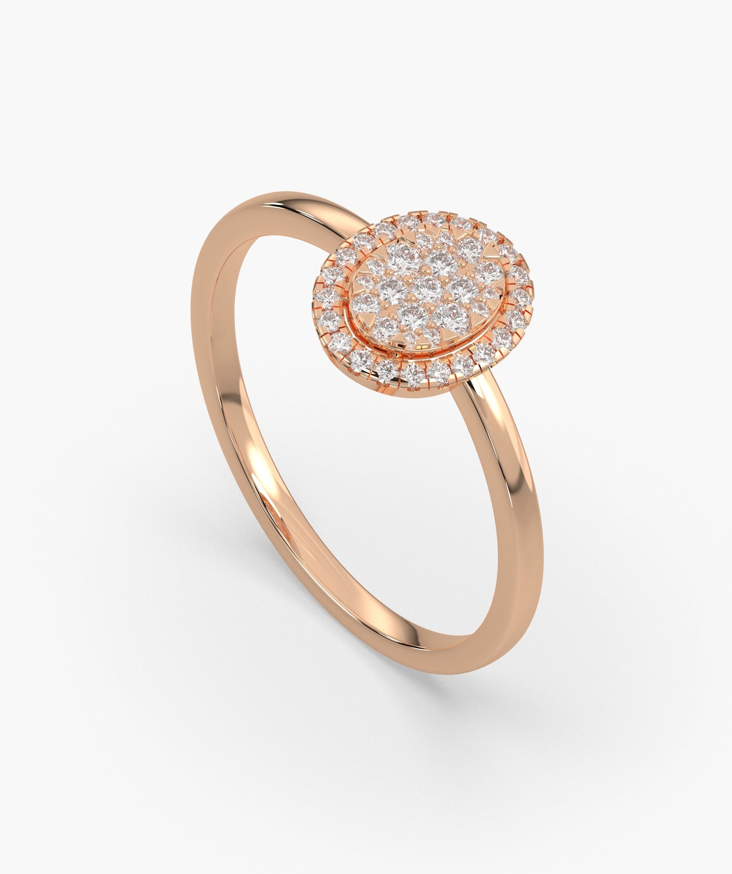 Oval Cluster Diamond Engagement Ring