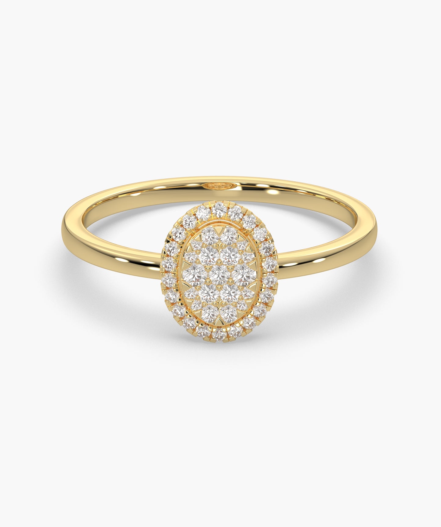 Oval Halo Natural Diamond Ring